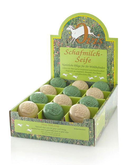 Schafmilchseife Zirbe rund  sortiert 12 Stk