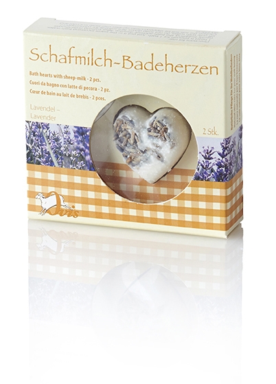 Schafmilch Badeherzen Lavendel 2er-Set