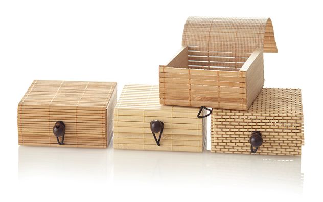 Bambus Box quadratisch, sortiert