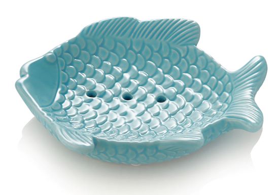 Keramikseifenschale Fisch blau