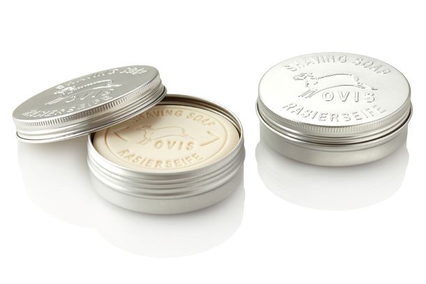 Aludose rund mit Prägung für Rasierseife